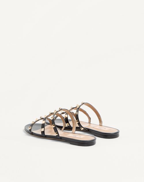 Valentino Garavani - Rockstud Flat Slide Sandal - Black - Woman - Sandals